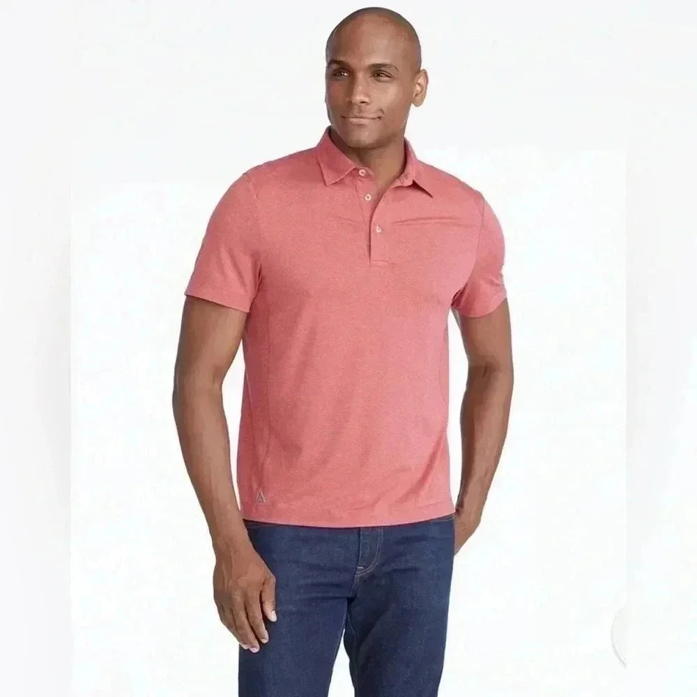 Untuckit Mens Large Clavidor Regular Fit Polo Shirt Short Sleeve Stretch Comfort